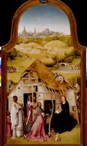 Aanbidding der Wijzen (middenpaneel van het drieluik van de Epifanie) door Hieronymus Bosch