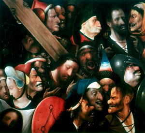Het dragen van het kruis, ca. 1480-1516 door Hieronymus Bosch