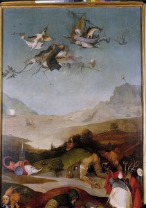 De verzoeking van de heilige Antonius (triptychon, detail) door Hieronymus Bosch