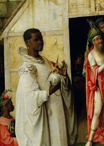 De Aanbidding der Wijzen: detail van Koning Balthazar van het centrale paneel van het drieluik, 1510 (detail) door Hieronymus Bosch