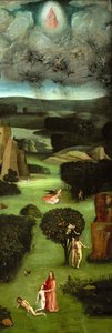 Het Laatste Oordeel Drieluik, linker paneel, ca. 1485 door Hieronymus Bosch