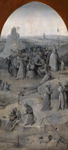 De Verzoeking van Sint Antonius. Drieluik, achterzijde: Christus die het Kruis Draagt, 1500-1501