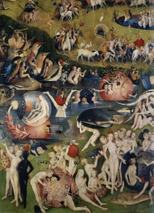 De tuin der lusten. Detail van het centrale deel van het drieluik door Hieronymus Bosch