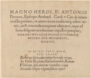Opdrachtpagina door Hieronymus Cock
