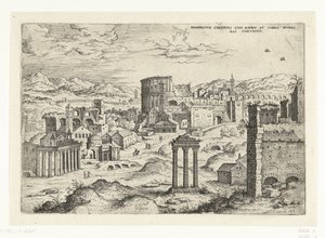 Gezicht op het Forum Romanum door Hieronymus Cock