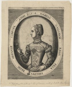 Isabella, derde echtgenote van Filips II van Spanje door Hieronymus Cock