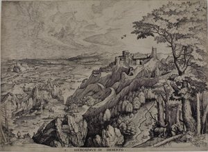 Sint Hiëronymus in de woestijn door Hieronymus Cock