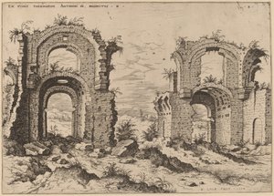 Tweede Uitzicht op de Baden van Diocletianus door Hieronymus Cock