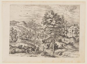 De barmhartige Samaritaan, uit Landschappen met bijbelse en mythologische scènes