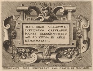 Titelpagina voor "Praediorum Villarum" door Hieronymus Cock
