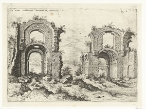 Tweede gezicht op de Thermen van Diocletianus door Hieronymus Cock