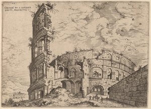Uitzicht op het Colosseum door Hieronymus Cock