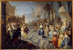Bal op het terras van een paleis