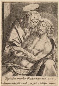 Fasciculus myrrhae dilectus meus mihi door Hieronymus Wierix