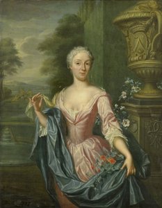 Portret van Claudine van Royen (geboren 1712), vrouw van Pieter Teding van Berkhout door Hieronymus van der Mij