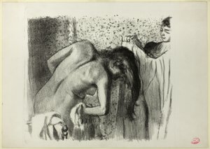 Na het bad (grote versie) door Hilaire Germain Edgar Degas