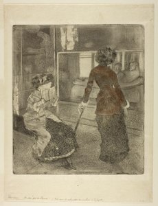 Mary Cassatt in het Louvre: De Etruskische Galerij door Hilaire Germain Edgar Degas