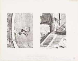 Naakte vrouw bij de deur van haar kamer door Hilaire Germain Edgar Degas