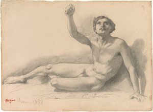 Studie van een mannelijk naakt door Hilaire Germain Edgar Degas