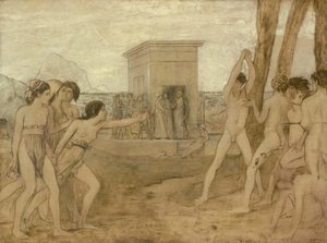 Jonge Spartaanse meisjes dagen jongens uit door Hilaire Germain Edgar Degas