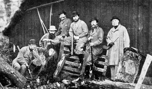 Een koninklijk jachtgezelschap in Windsor, 1870-1910 door Hills and Saunders