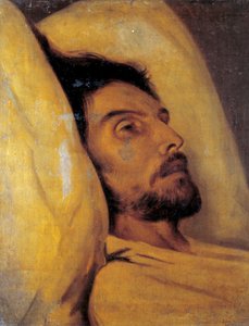 Portret van journalist Armand Carel op zijn sterfbed door Hippolyte Delaroche