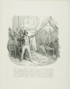 Kom binnen, dames en heren. Binnen ziet u de beroemde lithografie van de familieantoccini... Frontispice voor "Album van 1824".