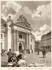 De Beurs in Parijs in 1889. Tekening door M. Berteault door Hippolyte Berteaux