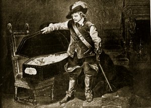 Cromwell bekijkt het lichaam van Karel I, illustratie uit 