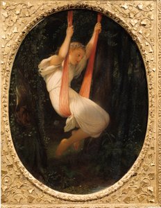 Jong meisje op de schommel door Hippolyte Delaroche