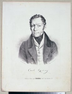 Carl Czerny (1791-1857) gegraveerd door Huard door Hippolyte Lallemand