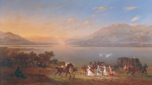 Keizerin Josephine bezoekt Napoleon in Italië aan de oevers van het Gardameer