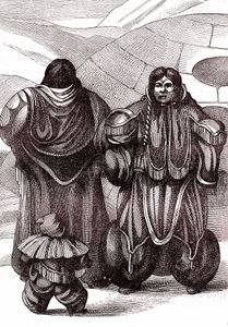 De Eskimo-familie. 1880 (gravure) door Hippolyte Leon Benett