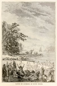 Groepen Hindoestanen van beide geslachten, uit De Reis om de Wereld in Tachtig Dagen door Jules Verne (1828-1905), 1873 door Hippolyte Leon after Benett