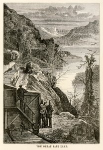Het Grote Zoutmeer, uit De Reis om de Wereld in Tachtig Dagen door Jules Verne (1828-1905) gegraveerd door Prévost, 1873 door Hippolyte Leon after Benett