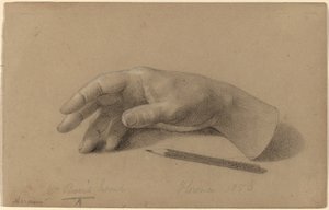 Studie van een hand door Hiram Powers