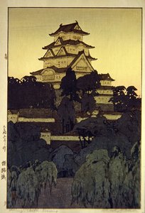 Avondzicht op het Himeji-kasteel
