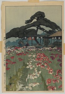 Iristuin in Horikiri, uit de serie, Twaalf scènes van Tokio, Showa tijdperk door Hiroshi Yoshida