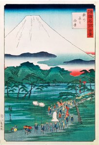 Mount Fuji vanuit de provincie Hara in Suruga