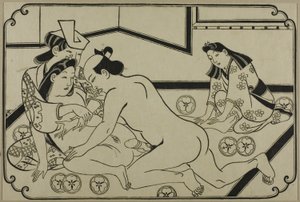 Een blad uit een shunga-album door Hishikawa Moronobu