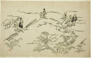 Emon Heuvel, uit de serie "Het Uiterlijk van Yoshiwara (Yoshiwara no tei)" door Hishikawa Moronobu