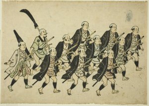 Processie van een Daimyo door Hishikawa Moronobu
