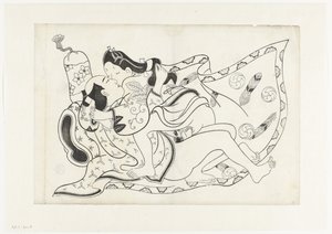 Erotische voorstelling door Hishikawa Moroshige (attributed to)