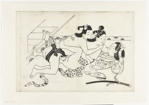 Erotische voorstelling door Hishikawa Moroshige (attributed to)