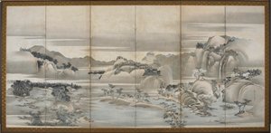 Landschappen van de vier seizoenen: Lente en Zomer door Hishikawa Sori