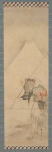 De visser Hakuryo en de Fuji, Edo-periode, 1770-1820
