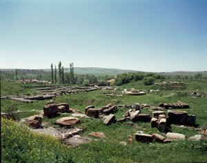 Uitzicht op de ruïnes van de site door Hittite Hittite