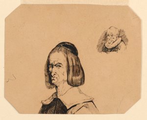 Hoofden van twee mannen, in de stijl van Frans Hals door Homer Dodge Martin