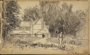 Huis en twee figuren
