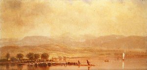 Mistige Ochtend aan de Hudson River door Homer Dodge Martin